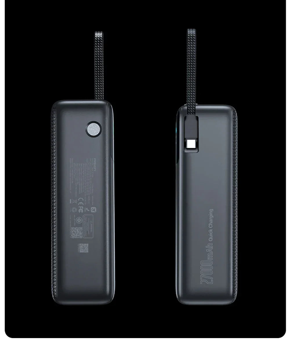 PISEN 240W Power Bank With Fast Charging Cable 27000mAh Portable PD3.1 CCC Powerbank for Laptop Notebook iPhone External Battery