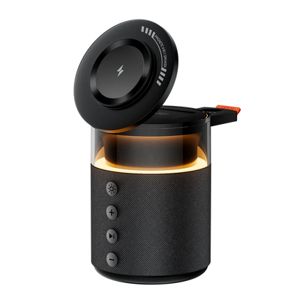 5-in-1 Magnetic Wireless Charging Station with Wireless Speaker Night Light Fast Charger for iPhone iWatch AirPods With Speaker