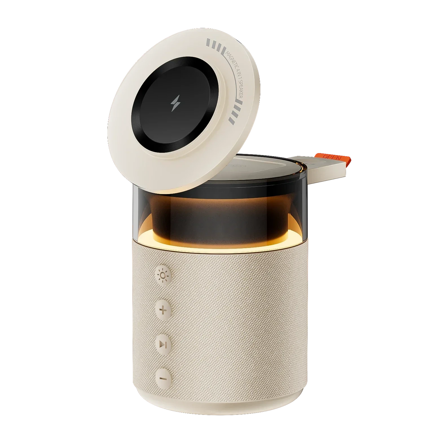 5-in-1 Magnetic Wireless Charging Station with Wireless Speaker Night Light Fast Charger for iPhone iWatch AirPods With Speaker