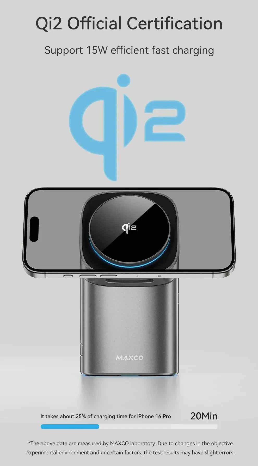 Qi2 Magnetic Wireless Charger Fast Charger 3-in-1 Intelligent Fast Charging 15W for IPhone 12/13/14/15/16 for Iwatch & AirPods